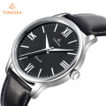 Casual Japan Movement Hommes Montre à quartz analogique en cuir véritable 72642